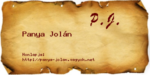 Panya Jolán névjegykártya